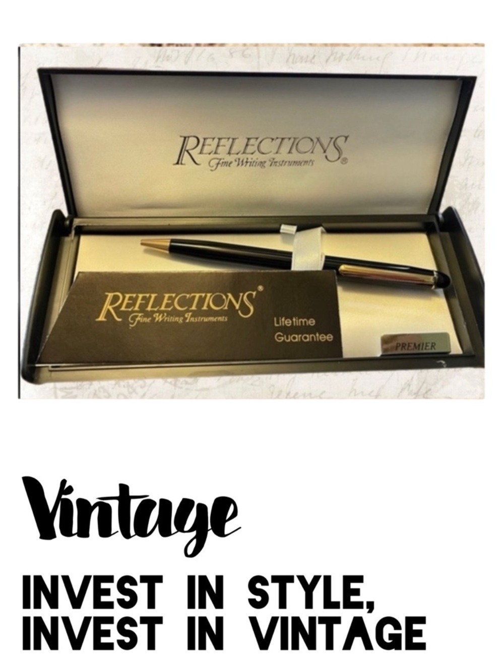 Reflection's Fine Writing Premier Instrument Ball Point Pen ENGRAVED VINTAGE